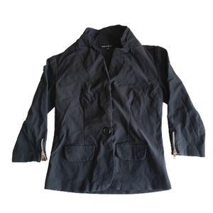 Alex & Olivia Black Women's Button Blazer